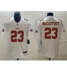 Men San Francisco 49ers 23 Christian McCaffrey White Vapor Untouchable Limited Stitched Jersey Men San Francisco 49ers 23 Christian McCaffrey White Vapor Untouchable Limited Stitched Jersey