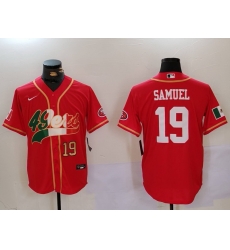 Men San Francisco 49ers 2319 Deebo Samuel Red With Patch Cool Base Stitched Baseball Jersey 3 Men San Francisco 49ers 2319 Deebo Samuel Red With Patch Cool Base Stitched Baseball Jersey 3