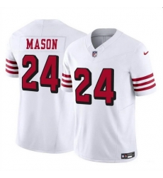 Men San Francisco 49ers 24 Jordan Mason New White 2023 F U S E Stitched Football Jersey Men San Francisco 49ers 24 Jordan Mason New White 2023 F U S E Stitched Football Jersey
