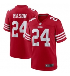 Men San Francisco 49ers 24 Jordan Mason Red Stitched Game Jersey Men San Francisco 49ers 24 Jordan Mason Red Stitched Game Jersey