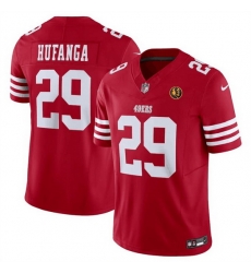 Men San Francisco 49ers 29 Talanoa Hufanga Red 2023 F U S E With John Madden Patch Vapor Limited Stitched Football Jersey Men San Francisco 49ers 29 Talanoa Hufanga Red 2023 F U S E With John Madden Patch Vapor Limited Stitched Football Jersey