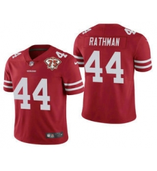 Men San Francisco 49ers 44 Tom Rathman Red 75th Anniversary Patch 2021 Vapor Untouchable Stitched Nike Limited Jersey Men San Francisco 49ers 44 Tom Rathman Red 75th Anniversary Patch 2021 Vapor Untouchable Stitched Nike Limited Jersey