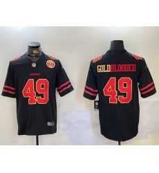 Men San Francisco 49ers 49 GoldBlooded Black Stitched Jersey 3 Men San Francisco 49ers 49 GoldBlooded Black Stitched Jersey 3