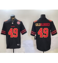 Men San Francisco 49ers 49 GoldBlooded Black Stitched Jersey Men San Francisco 49ers 49 GoldBlooded Black Stitched Jersey