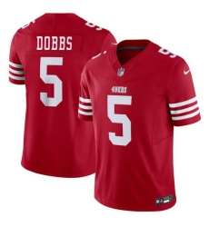 Men San Francisco 49ers 5 Josh Dobbs Red 2024 F U S E Vapor Untouchable Limited Stitched Football Jersey Men San Francisco 49ers 5 Josh Dobbs Red 2024 F U S E Vapor Untouchable Limited Stitched Football Jersey