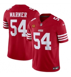 Men San Francisco 49ers 54 Fred Warner Red 2024 F U S E With 4 Star C Patch Vapor Untouchable Limited Stitched Football Jersey Men San Francisco 49ers 54 Fred Warner Red 2024 F U S E With 4 Star C Patch Vapor Untouchable Limited Stitched Football Jersey