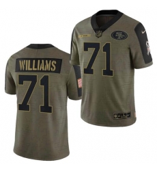 Men San Francisco 49ers 71 Trent Williams 2021 New Salute To Service Limited Jersey Men San Francisco 49ers 71 Trent Williams 2021 New Salute To Service Limited Jersey
