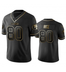 Men San Francisco 49ers 80 Jerry Rice Black Gold Stitched Jersey Men San Francisco 49ers 80 Jerry Rice Black Gold Stitched Jersey