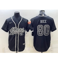 Men San Francisco 49ers 80 Jerry Rice Black Reflective With Patch Cool Base Stitched Baseball Jersey Men San Francisco 49ers 80 Jerry Rice Black Reflective With Patch Cool Base Stitched Baseball Jersey