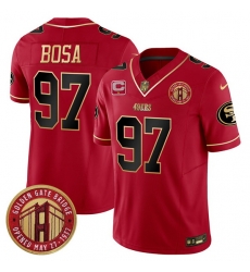Men San Francisco 49ers 97 Nick Bosa Red F U S E Golden Gate Bridge With 1 Star C Patch Scarlet Vapor Limited Stitched Football Jersey Men San Francisco 49ers 97 Nick Bosa Red F U S E Golden Gate Bridge With 1 Star C Patch Scarlet Vapor Limited Stitched Football Jersey