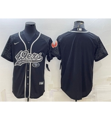Men San Francisco 49ers Blank Black Reflective With Patch Cool Base Stitched Baseball Jersey Men San Francisco 49ers Blank Black Reflective With Patch Cool Base Stitched Baseball Jersey