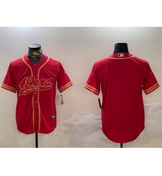 Men San Francisco 49ers Blank Red Cool Base Stitched Baseball Jersey Men San Francisco 49ers Blank Red Cool Base Stitched Baseball Jersey