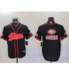 Men San Francisco 49ers Team Big Logo Black With Patch Cool Base Stitched Baseball Jersey 1 Men San Francisco 49ers Team Big Logo Black With Patch Cool Base Stitched Baseball Jersey 1