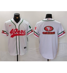 Men San Francisco 49ers Team Big Logo White With Patch Cool Base Stitched Baseball Jersey 2 Men San Francisco 49ers Team Big Logo White With Patch Cool Base Stitched Baseball Jersey 2