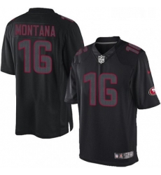 Mens Nike San Francisco 49ers 16 Joe Montana Limited Black Impact NFL Jersey Mens Nike San Francisco 49ers 16 Joe Montana Limited Black Impact NFL Jersey