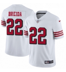 Mens Nike San Francisco 49ers 22 Matt Breida Limited White Rush Vapor Untouchable NFL Jersey Mens Nike San Francisco 49ers 22 Matt Breida Limited White Rush Vapor Untouchable NFL Jersey