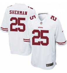 Mens Nike San Francisco 49ers 25 Richard Sherman Game White NFL Jersey Mens Nike San Francisco 49ers 25 Richard Sherman Game White NFL Jersey