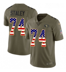 Mens Nike San Francisco 49ers 74 Joe Staley Limited OliveUSA Flag 2017 Salute to Service NFL Jersey Mens Nike San Francisco 49ers 74 Joe Staley Limited OliveUSA Flag 2017 Salute to Service NFL Jersey