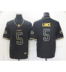 Men's San Francisco 49ers #5 Trey Lance Black Gold Nike Scarlet Player Limited Jersey Men's San Francisco 49ers #5 Trey Lance Black Gold Nike Scarlet Player Limited Jersey