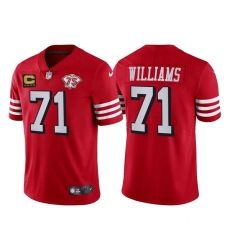 Men's San Francisco 49ers #71 Trent Williams Red 75th Anniversary With C Patch Vapor Untouchable Limited Stitched Football Jersey Men's San Francisco 49ers #71 Trent Williams Red 75th Anniversary With C Patch Vapor Untouchable Limited Stitched Football Jersey