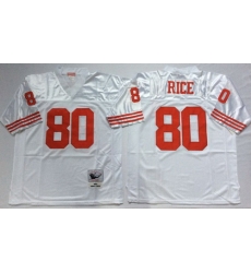 Mitchell And Ness 49ers #80 Jerry Rice white Mens Throwback Stitched NFL Jersey Mitchell And Ness 49ers #80 Jerry Rice white Mens Throwback Stitched NFL Jersey