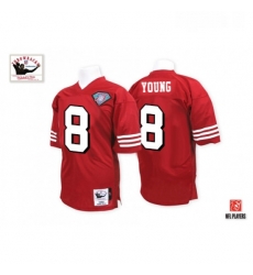 Mitchell and Ness San Francisco 49ers 8 Steve Young Red Team Color 75TH Authentic Throwback NFL Jersey Mitchell and Ness San Francisco 49ers 8 Steve Young Red Team Color 75TH Authentic Throwback NFL Jersey