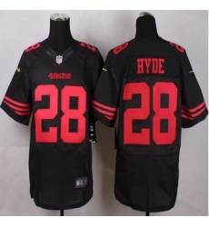 New San Francisco 49ers #28 Carlos Hyde Black Alternate Men Stitched NFL Elite Jersey New San Francisco 49ers #28 Carlos Hyde Black Alternate Men Stitched NFL Elite Jersey