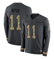 Nike 49ers 11 Brandon Aiyuk Anthracite Salute to Service Men Stitched NFL Limited Therma Long Sleeve Jersey Nike 49ers 11 Brandon Aiyuk Anthracite Salute to Service Men Stitched NFL Limited Therma Long Sleeve Jersey