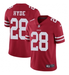 Nike 49ers #28 Carlos Hyde Red Team Color Mens Stitched NFL Vapor Untouchable Limited Jersey Nike 49ers #28 Carlos Hyde Red Team Color Mens Stitched NFL Vapor Untouchable Limited Jersey