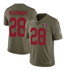 Nike 49ers #28 Jerick McKinnon Olive Mens Stitched NFL Limited 2017 Salute To Service Jersey Nike 49ers #28 Jerick McKinnon Olive Mens Stitched NFL Limited 2017 Salute To Service Jersey