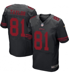 Nike 49ers #81 Trent Taylor Black Alternate Mens Stitched NFL Elite Jersey Nike 49ers #81 Trent Taylor Black Alternate Mens Stitched NFL Elite Jersey