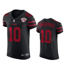 Nike San Francisco 49ers 10 Jimmy Garoppolo Black Alternate Men 75th Anniversary Stitched NFL Vapor Untouchable Elite Jersey Nike San Francisco 49ers 10 Jimmy Garoppolo Black Alternate Men 75th Anniversary Stitched NFL Vapor Untouchable Elite Jersey