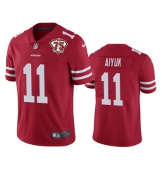 Nike San Francisco 49ers 11 Brandon Aiyuk Red Men 75th Anniversary Stitched NFL Vapor Untouchable Limited Jersey Nike San Francisco 49ers 11 Brandon Aiyuk Red Men 75th Anniversary Stitched NFL Vapor Untouchable Limited Jersey