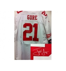 Nike San Francisco 49ers 21 Frank Gore White Elite Signed NFL Jersey Nike San Francisco 49ers 21 Frank Gore White Elite Signed NFL Jersey
