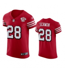 Nike San Francisco 49ers 28 Trey Sermon Red Rush Men 75th Anniversary Stitched NFL Vapor Untouchable Elite Jersey Nike San Francisco 49ers 28 Trey Sermon Red Rush Men 75th Anniversary Stitched NFL Vapor Untouchable Elite Jersey