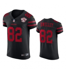 Nike San Francisco 49ers 82 Ross Dwelley Black Alternate Men 75th Anniversary Stitched NFL Vapor Untouchable Elite Jersey Nike San Francisco 49ers 82 Ross Dwelley Black Alternate Men 75th Anniversary Stitched NFL Vapor Untouchable Elite Jersey