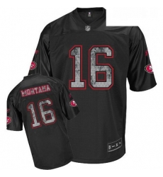 Reebok San Francisco 49ers 16 Joe Montana Authentic Sideline Black United Throwback NFL Jersey Reebok San Francisco 49ers 16 Joe Montana Authentic Sideline Black United Throwback NFL Jersey