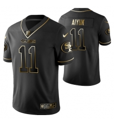 San Francisco 49ers 11 Brandon Aiyuk Black Golden Limited Edition Stitched NFL Jersey San Francisco 49ers 11 Brandon Aiyuk Black Golden Limited Edition Stitched NFL Jersey