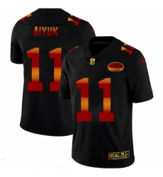 San Francisco 49ers 11 Brandon Aiyuk Men Black Nike Red Orange Stripe Vapor Limited NFL Jersey San Francisco 49ers 11 Brandon Aiyuk Men Black Nike Red Orange Stripe Vapor Limited NFL Jersey