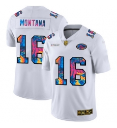 San Francisco 49ers 16 Joe Montana Men White Nike Multi Color 2020 NFL Crucial Catch Limited NFL Jersey San Francisco 49ers 16 Joe Montana Men White Nike Multi Color 2020 NFL Crucial Catch Limited NFL Jersey