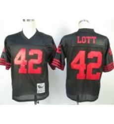 San Francisco 49ers 42 Lott Throwback Black Jerseys San Francisco 49ers 42 Lott Throwback Black Jerseys
