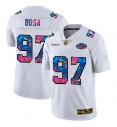 San Francisco 49ers 97 Nick Bosa Men White Nike Multi Color 2020 NFL Crucial Catch Limited NFL Jersey San Francisco 49ers 97 Nick Bosa Men White Nike Multi Color 2020 NFL Crucial Catch Limited NFL Jersey