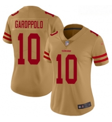 49ers #10 Jimmy Garoppolo Gold Women Stitched Football Limited Inverted Legend Jersey 49ers #10 Jimmy Garoppolo Gold Women Stitched Football Limited Inverted Legend Jersey