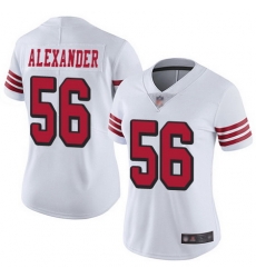 49ers 56 Kwon Alexander White Rush Womens Stitched Football Vapor Untouchable Limited Jersey 49ers 56 Kwon Alexander White Rush Womens Stitched Football Vapor Untouchable Limited Jersey