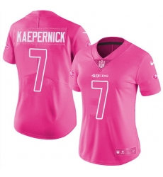 Nike 49ers #7 Colin Kaepernick Pink Womens Stitched NFL Limited Rush Fashion Jersey Nike 49ers #7 Colin Kaepernick Pink Womens Stitched NFL Limited Rush Fashion Jersey