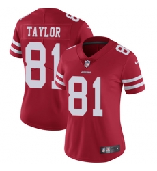 Nike 49ers #81 Trent Taylor Red Team Color Womens Stitched NFL Vapor Untouchable Limited Jersey Nike 49ers #81 Trent Taylor Red Team Color Womens Stitched NFL Vapor Untouchable Limited Jersey