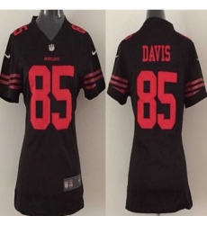 Women New 49ers #85 Vernon Davis Black Alternate Stitched NFL Elite Jersey Women New 49ers #85 Vernon Davis Black Alternate Stitched NFL Elite Jersey