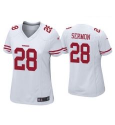 Women San Francisco 49ers 28 Trey Sermon White Vapor Limited Jersey Women San Francisco 49ers 28 Trey Sermon White Vapor Limited Jersey
