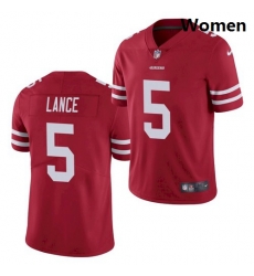 Women San Francisco 49ers #5 Trey Lance Jersey Scarlet 2021 Limited Football Women San Francisco 49ers #5 Trey Lance Jersey Scarlet 2021 Limited Football