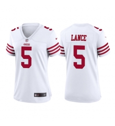 Women San Francisco 49ers 5 Trey Lance White Stitched Jersey Women San Francisco 49ers 5 Trey Lance White Stitched Jersey